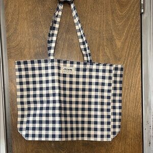 Blue Checkered Tote Bag